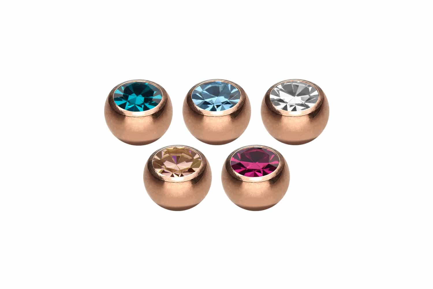 SET Chirurgenstahl Schraubkugel KRISTALL von Piercingline